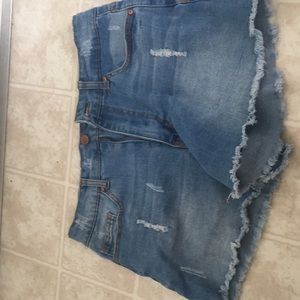 blue washed forever 21 shorts